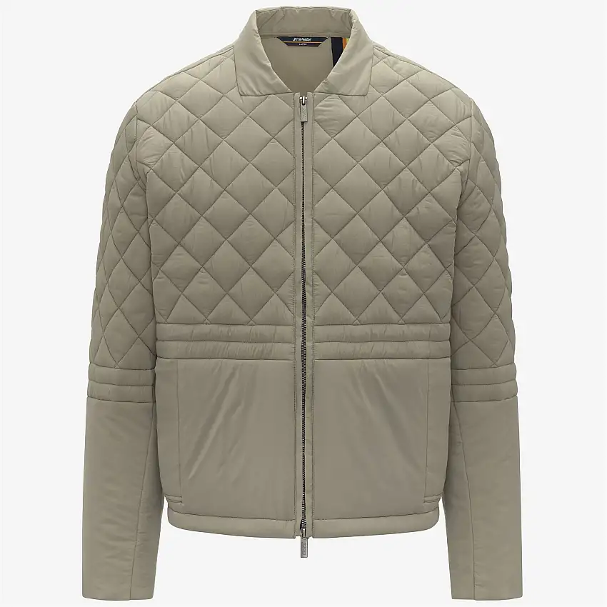 Giacca corta casual da uomo verde con tessuto idrorepellente