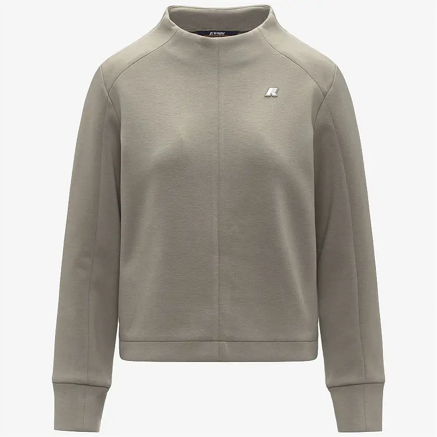 Maglione in pile sportivo da donna verde con taglio scolpito