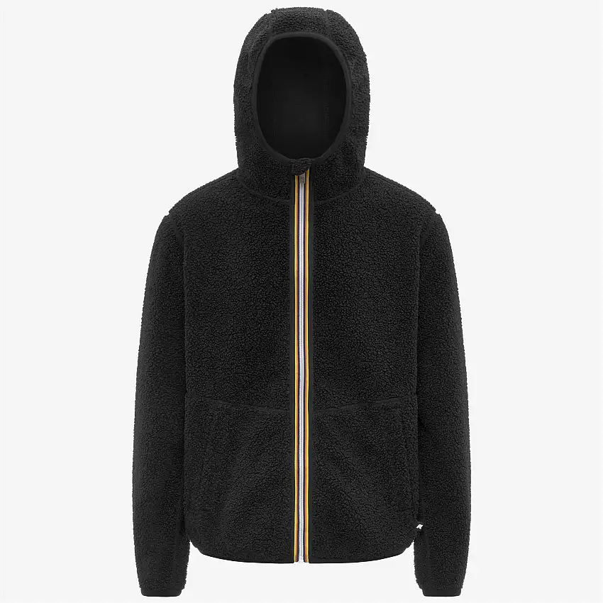 Giacca reversibile in pile polare Sherpa da uomo nera