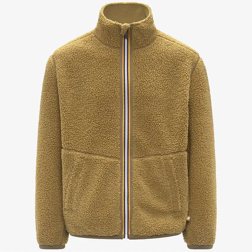 Giacca reversibile in pile Sherpa Polar da uomo beige