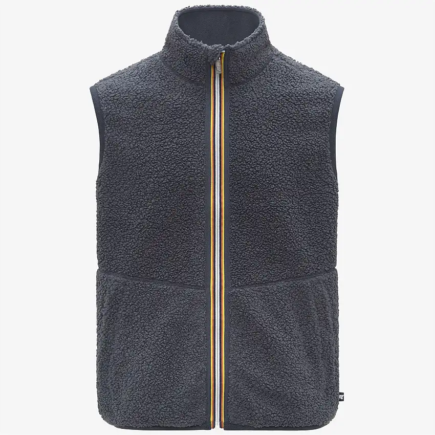 Gilet reversibile in pile polare Sherpa blu da uomo