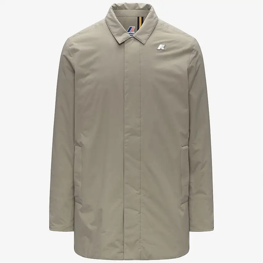 Giacca impermeabile media da uomo verde con materiali riciclati