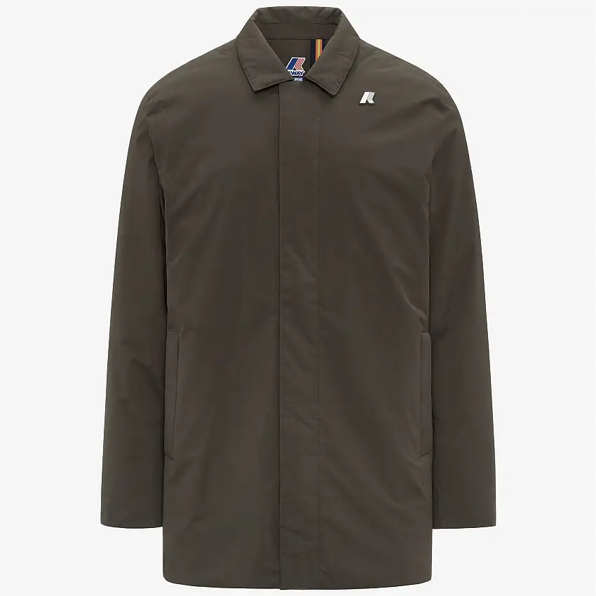 Giacca impermeabile media da uomo color oliva nero con imbottitura PrimaLoft