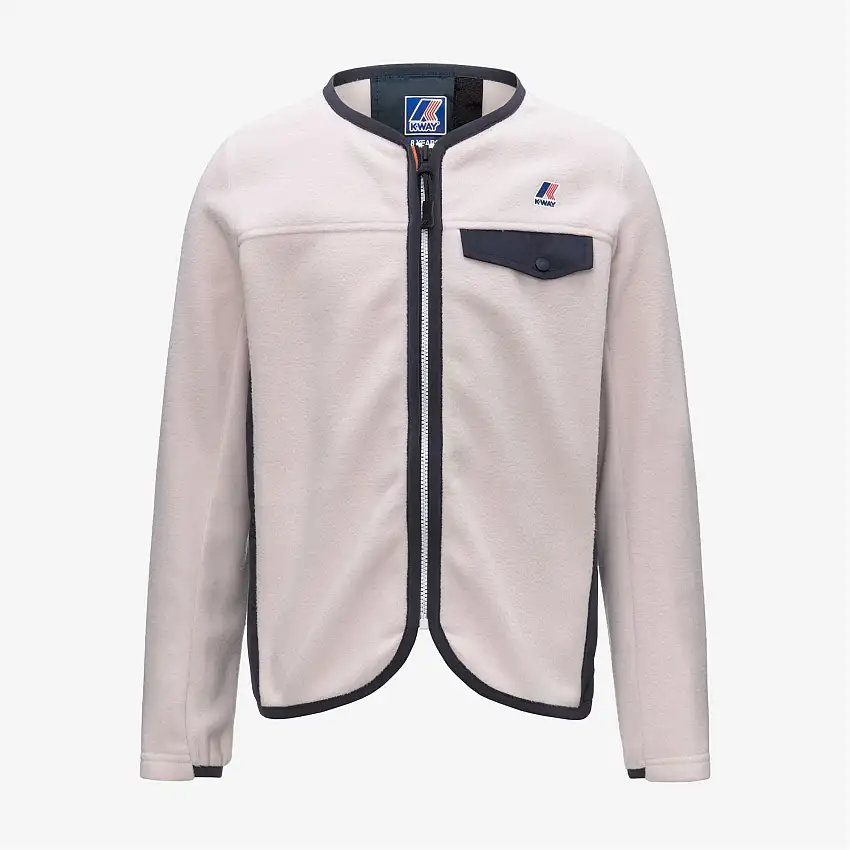 Giacca in pile grigia da bambina per autunno e inverno