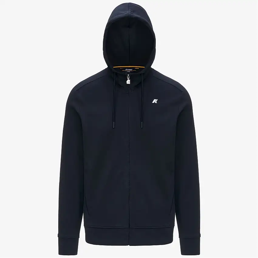 Giacca sportiva in pile blu da uomo con tasche