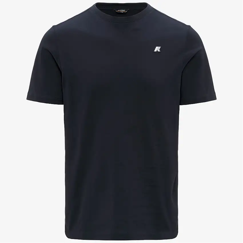 T-shirt slim fit da uomo blu con logo bianco