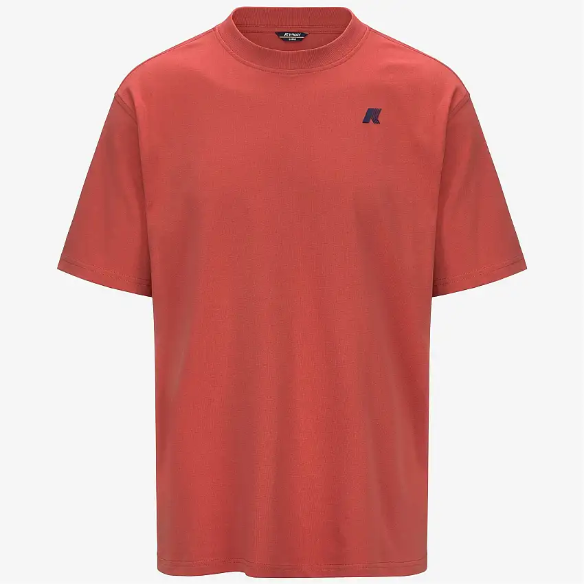 T-shirt casual da uomo in cotone rosso con stampa grafica