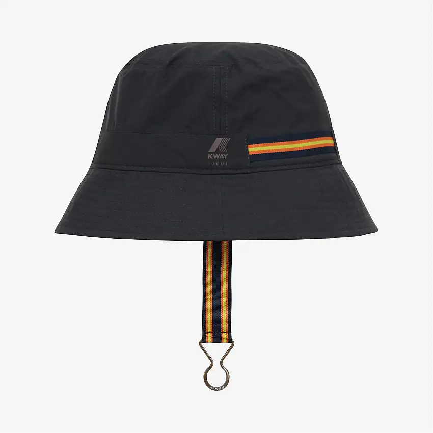 Cappello da pescatore impermeabile unisex nero con chiusura elastica