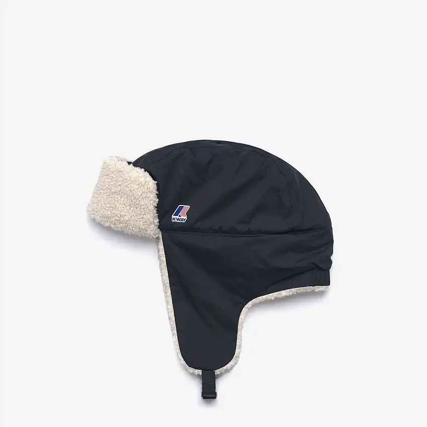 Cappello da cacciatore unisex blu per bambini con fodera in sherpa