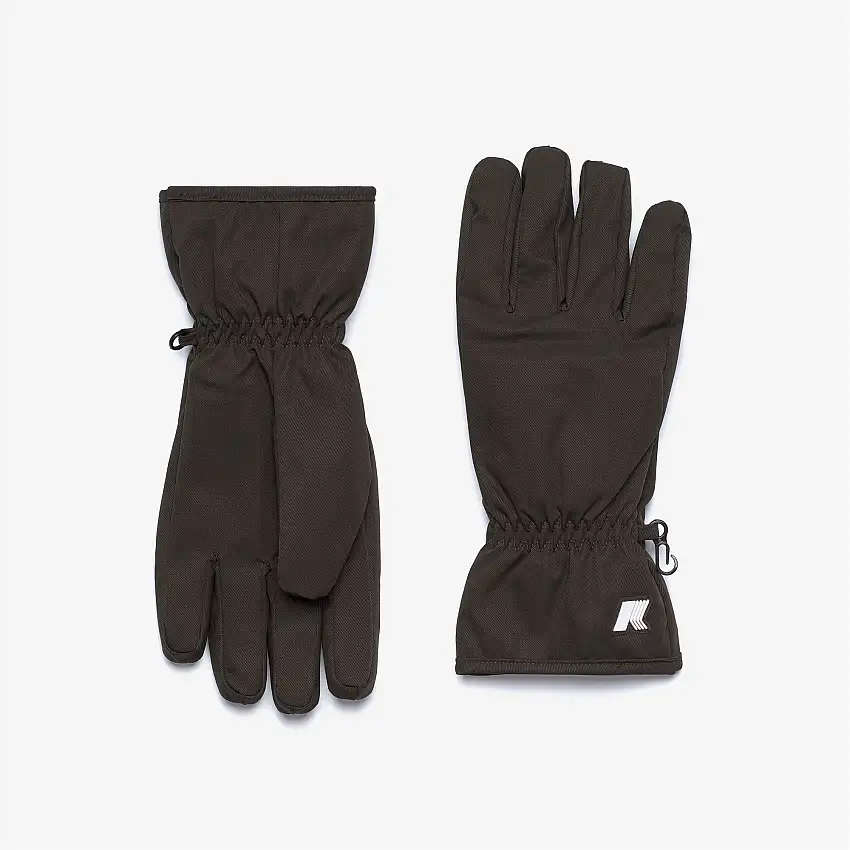 Guanti invernali unisex in oliva nero con tessuto resistente all'acqua