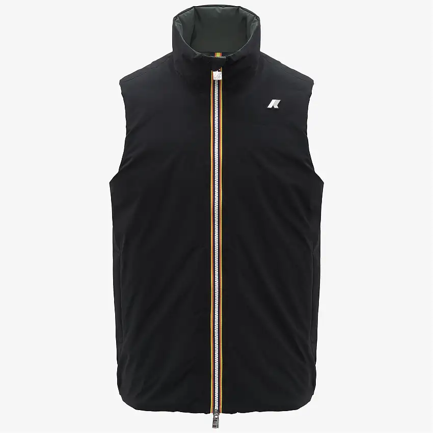 Giacca trapuntata reversibile da uomo nera con tasche