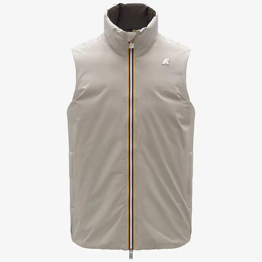 Giubbotto corto imbottito reversibile da uomo beige