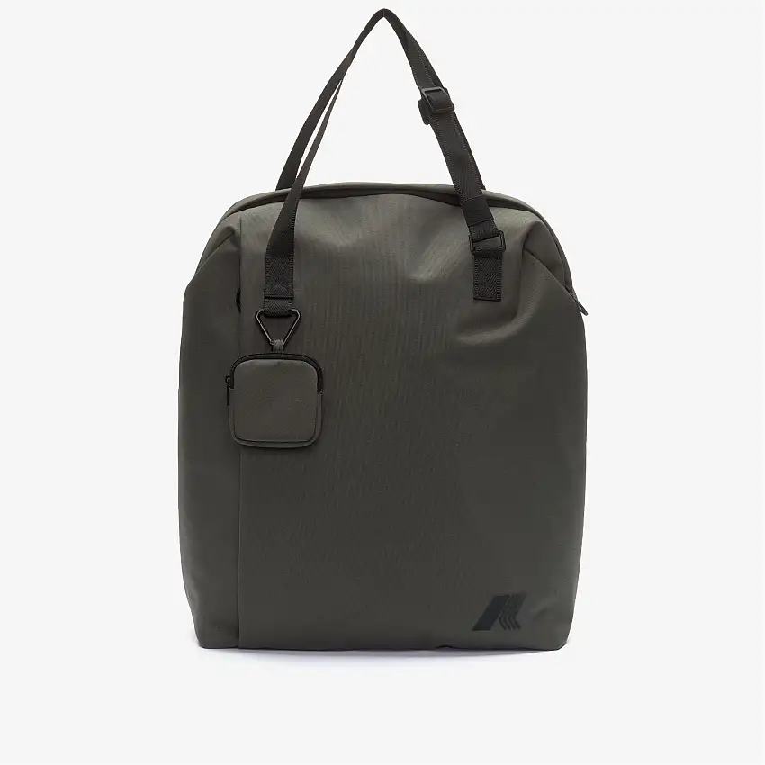 Borsa tote unisex verde nera con scomparto per laptop