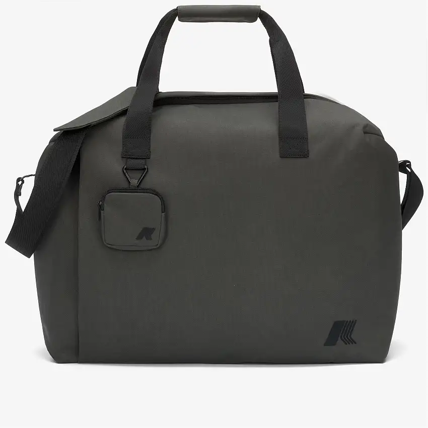 Borsa da viaggio unisex verde-nera con tracolla regolabile