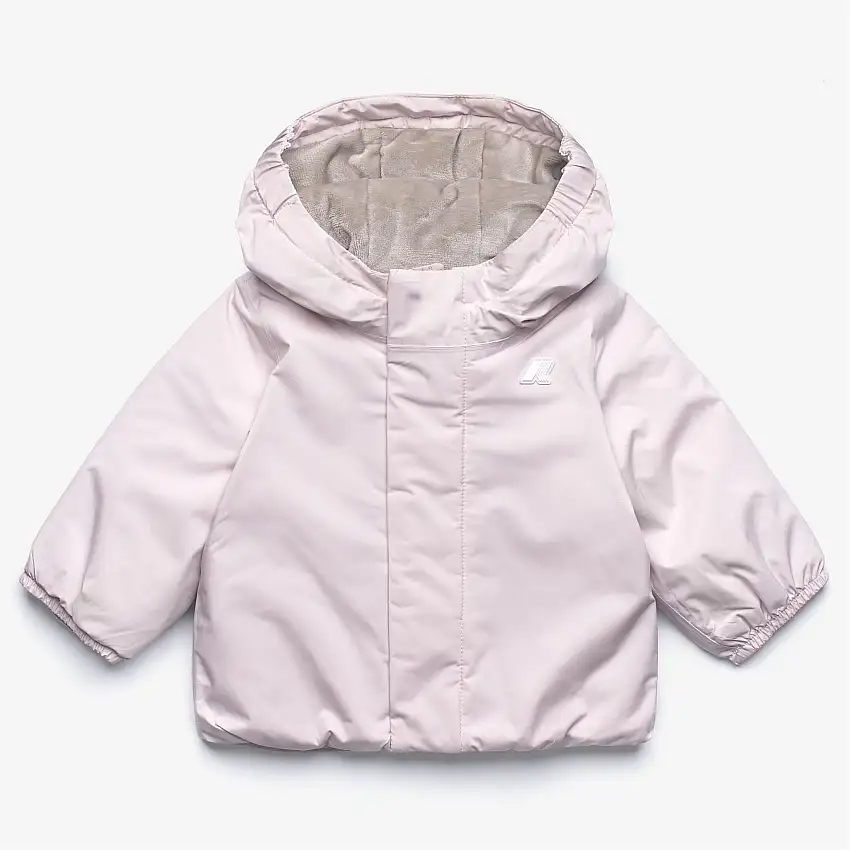 Giacca impermeabile corta unisex per bambini, colore grigio rosa
