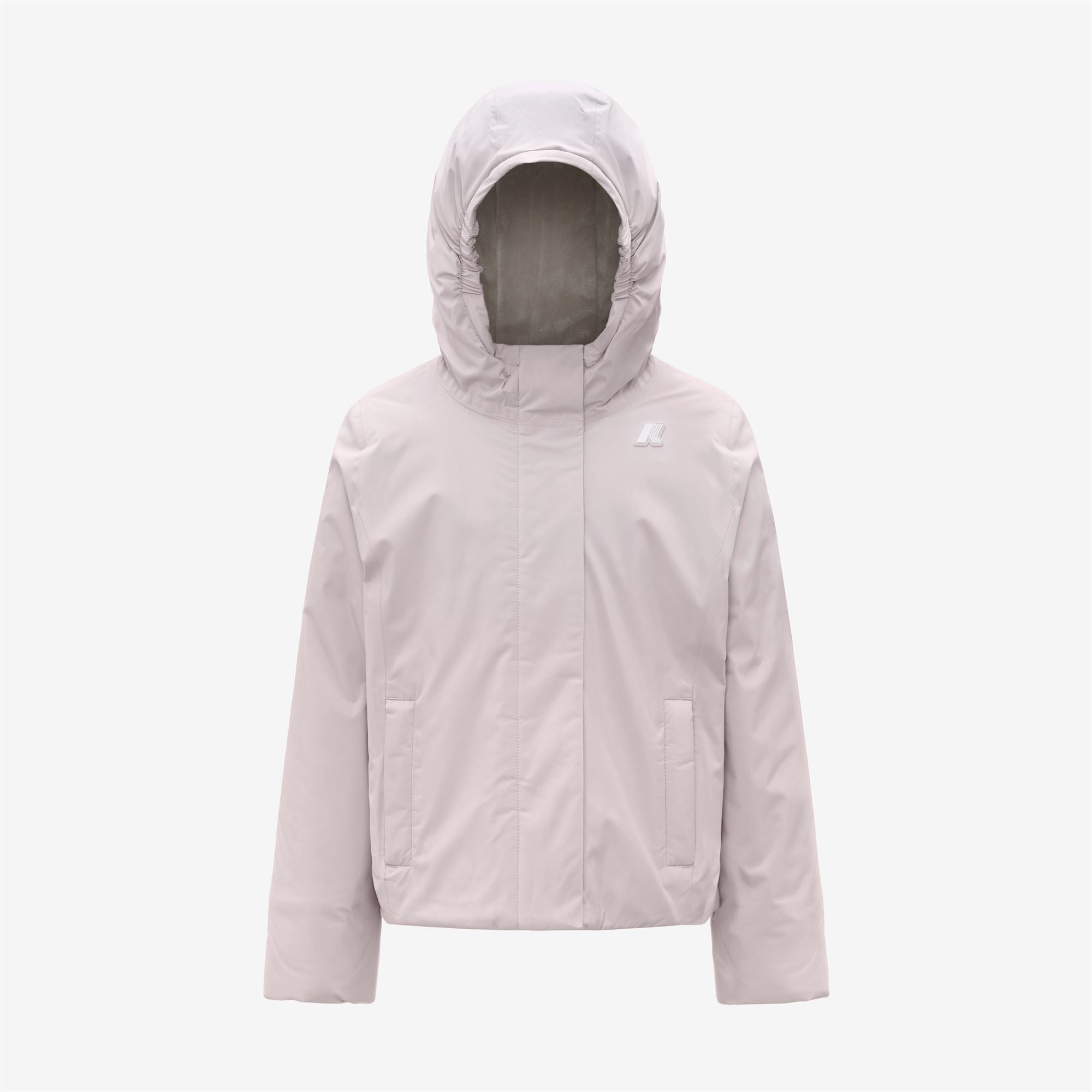 Giacca corta grigia da bambina con imbottitura riciclata e tocco morbido