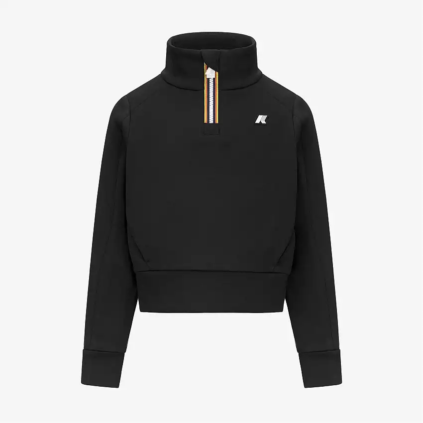 Felpa con cappuccio in pile leggero con cerniera e tasche per ragazze nere