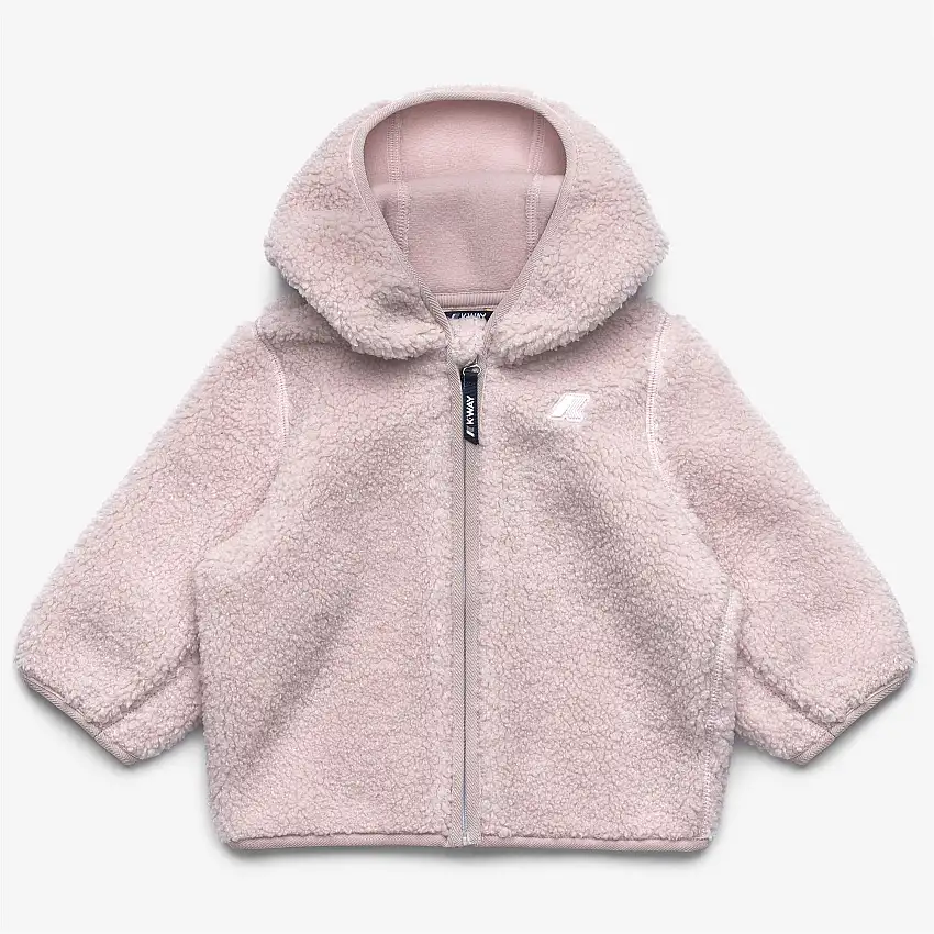 Felpa con cappuccio in pile unisex grigia per bambini con cerniera intera e doppio strato termico