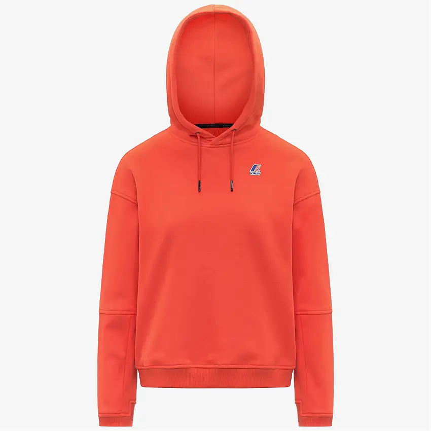 Felpa con cappuccio in pile arancione da donna per sport all'aria aperta e tempo libero