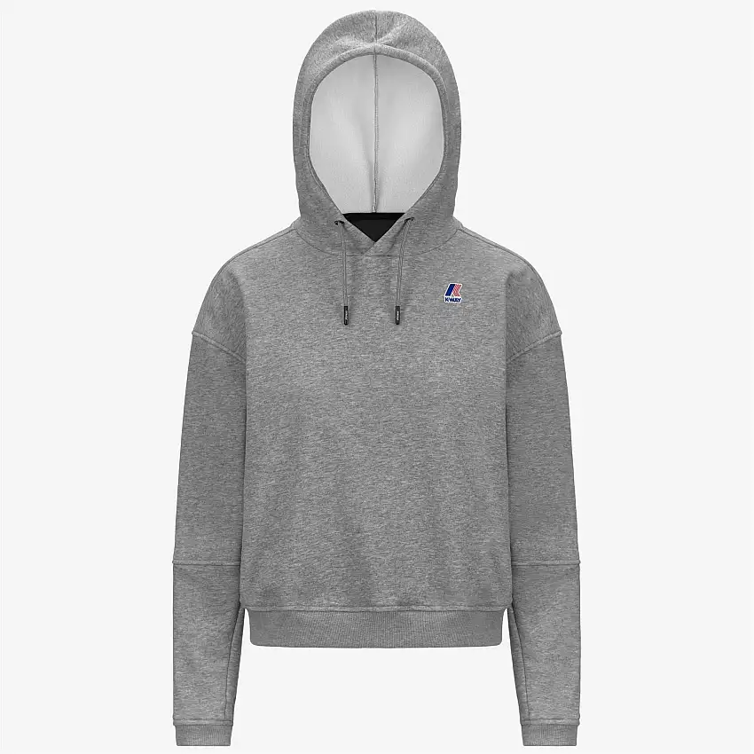 Felpa con cappuccio in pile grigio da donna per attività all'aperto