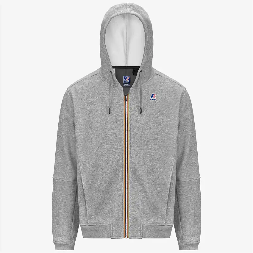 Felpa con cappuccio unisex grigia con zip intera per sport all'aria aperta e tempo libero