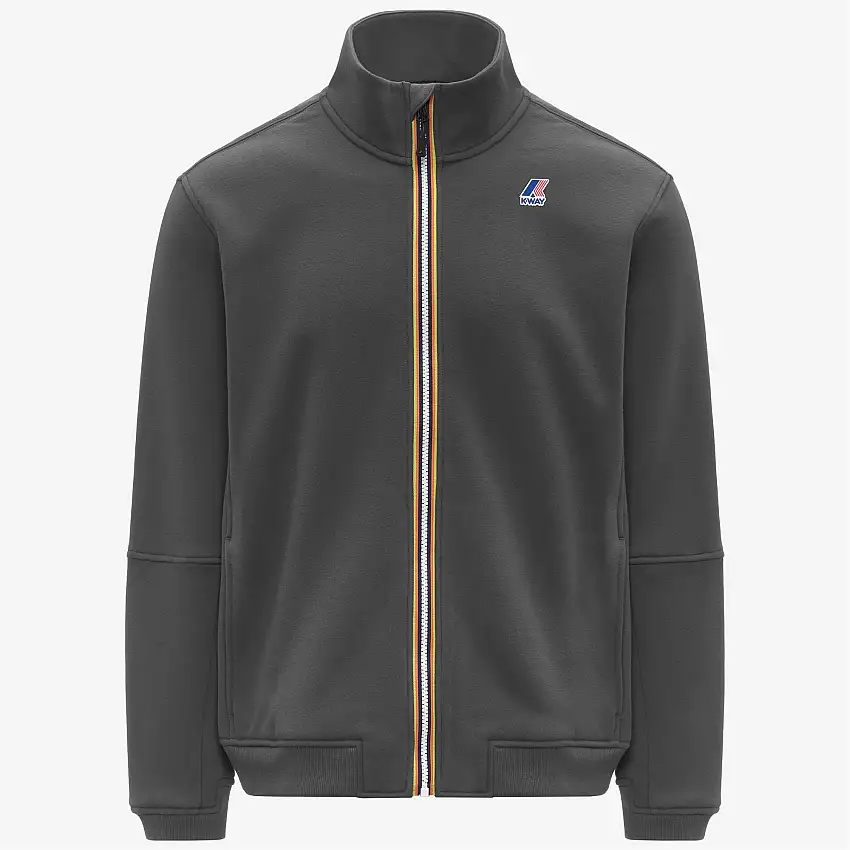 Giacca in pile unisex grigia da esterno con cerniera completa e tasche