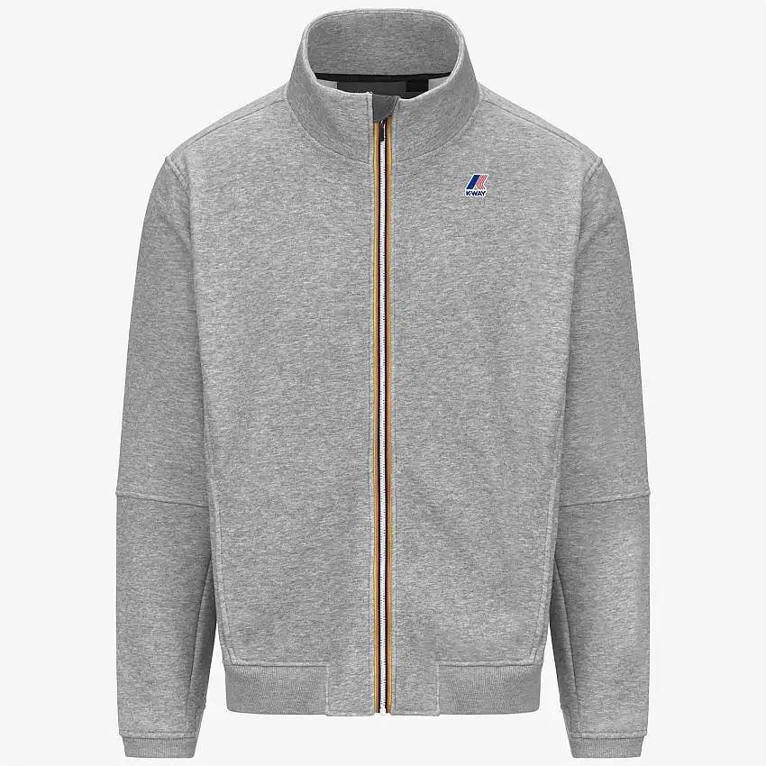 Giacca in pile unisex grigia per attività all'aperto con chiusura a zip