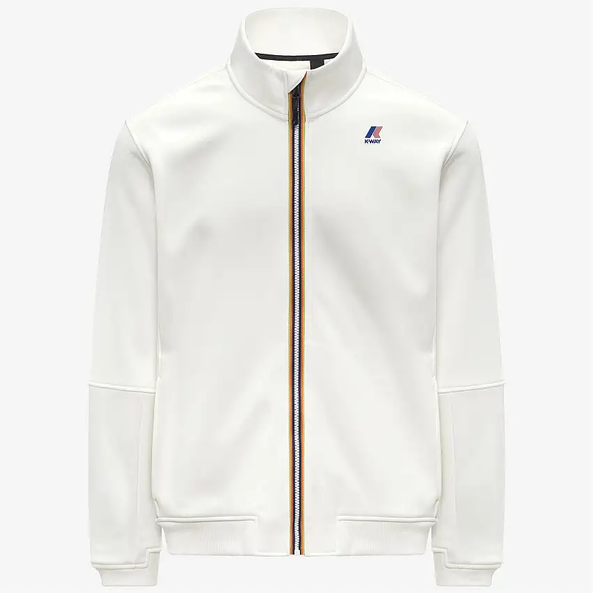 Giacca unisex in pile misto cotone spazzolato bianco