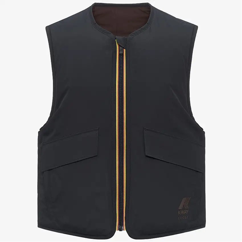 Gilet antivento imbottito unisex nero con tasche