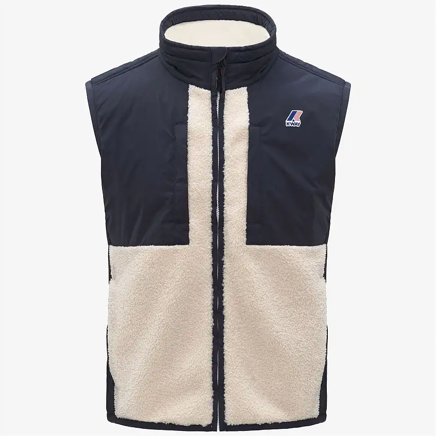 Gilet unisex in pile blu con imbottitura PrimaLoft