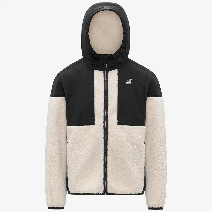 Felpa con cappuccio unisex in pile nero con isolamento Sherpa e PrimaLoft