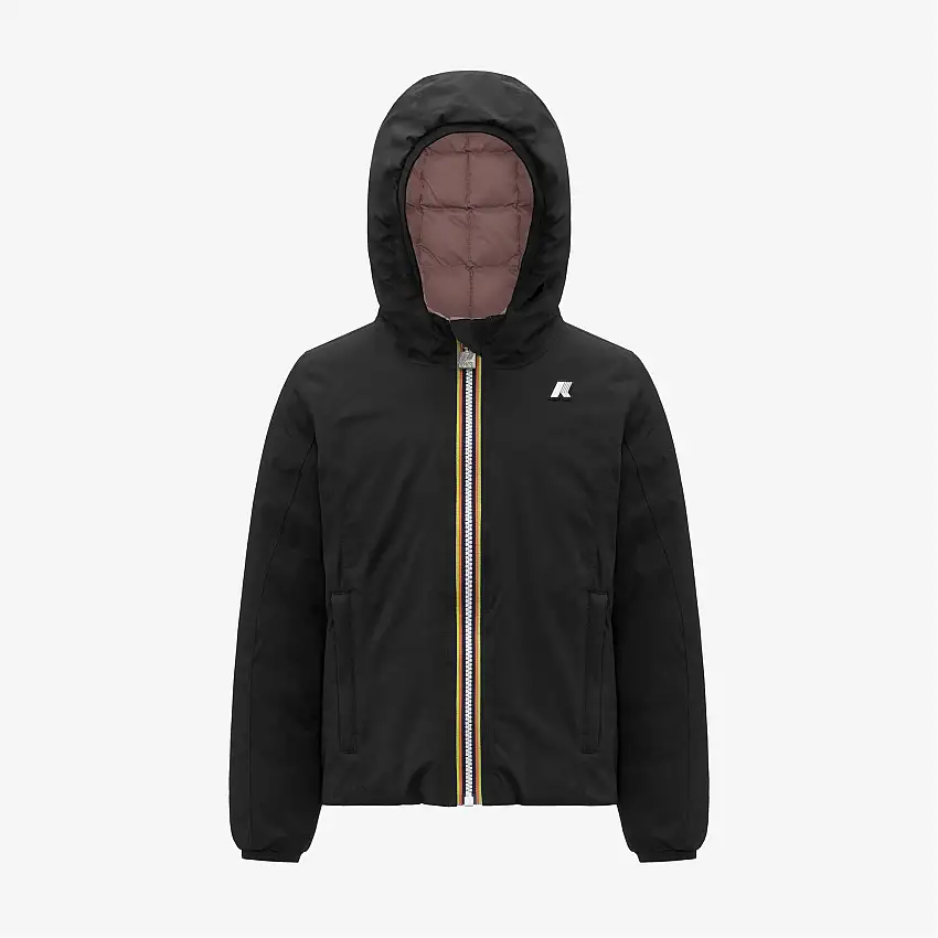 Giacca invernale reversibile nera e rosa per bambine con isolamento PrimaLoft