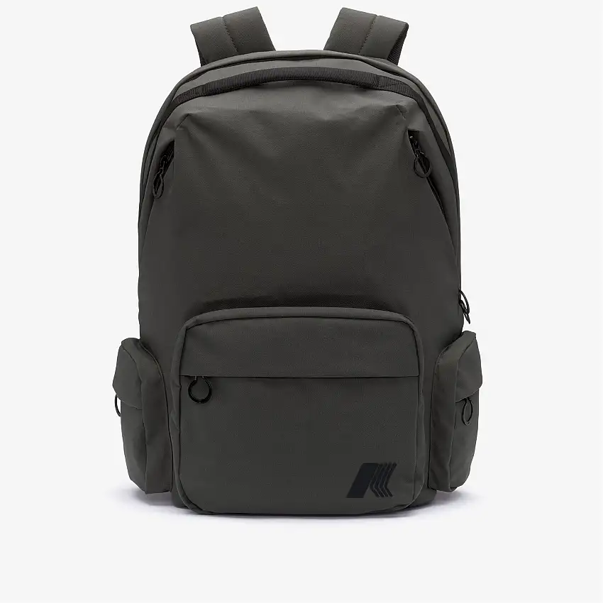 Zaino compatto unisex in nylon verde nerastro