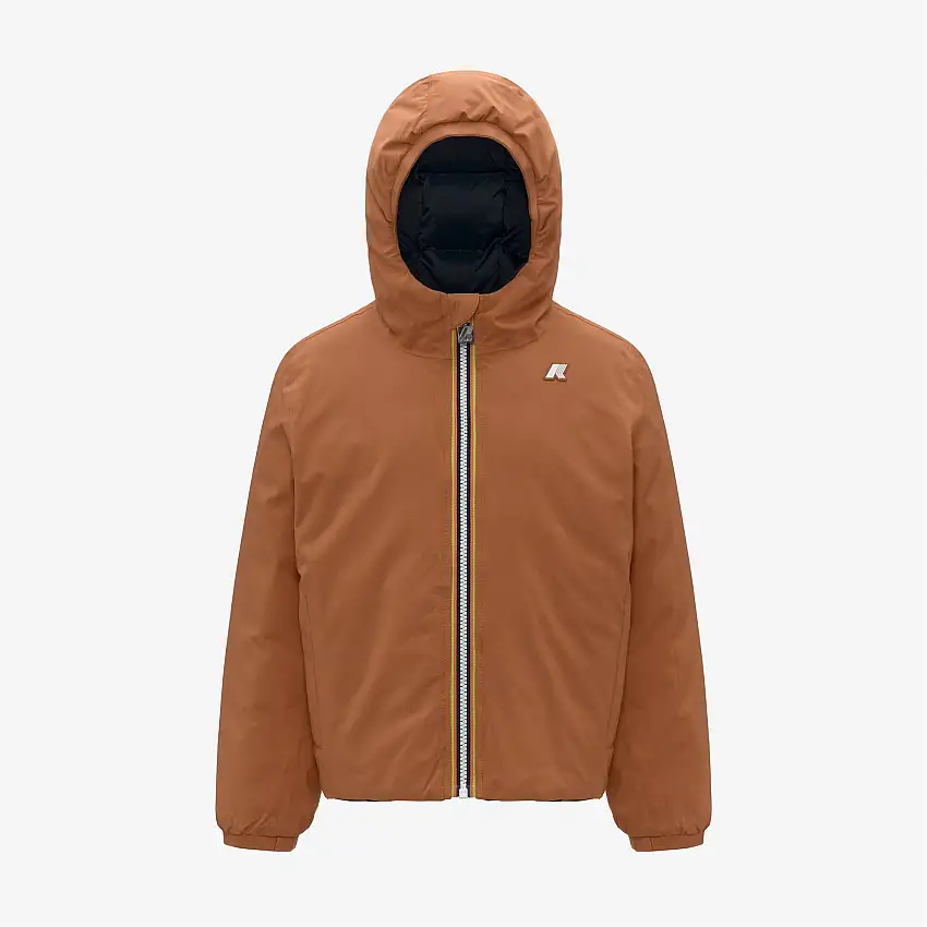 Giacca invernale reversibile isolata arancione per bambino