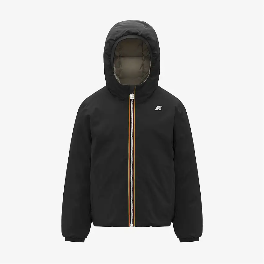 Giacca invernale reversibile imbottita nera per ragazzi