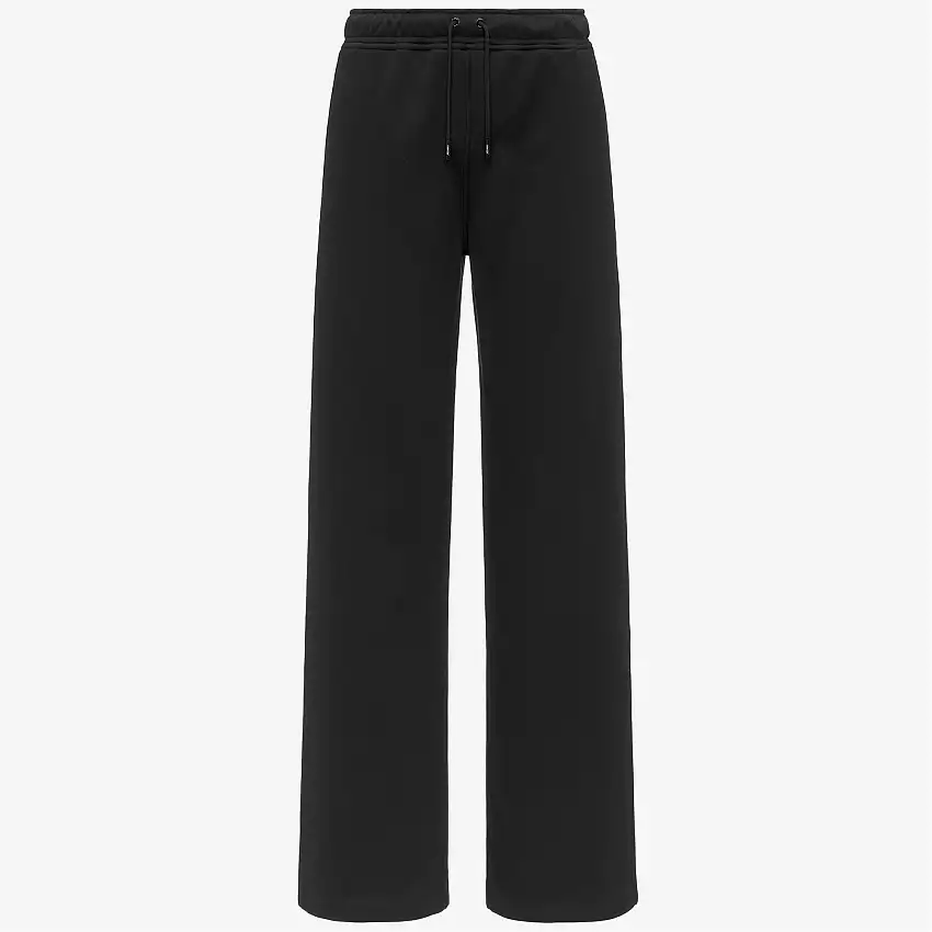 Pantaloni della tuta palazzo neri da donna dalla vestibilità rilassata per sport leggeri