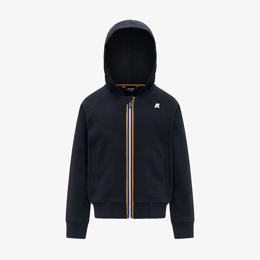 Felpa con cappuccio in pile con cerniera intera blu per ragazzi