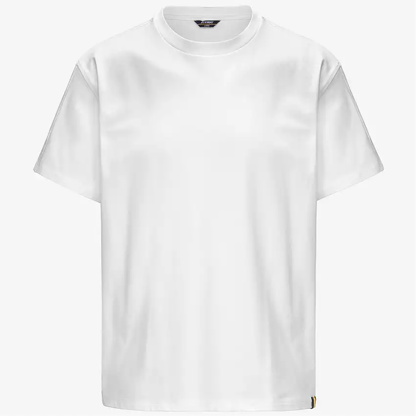 T-shirt minimalista in cotone elasticizzato da uomo bianca