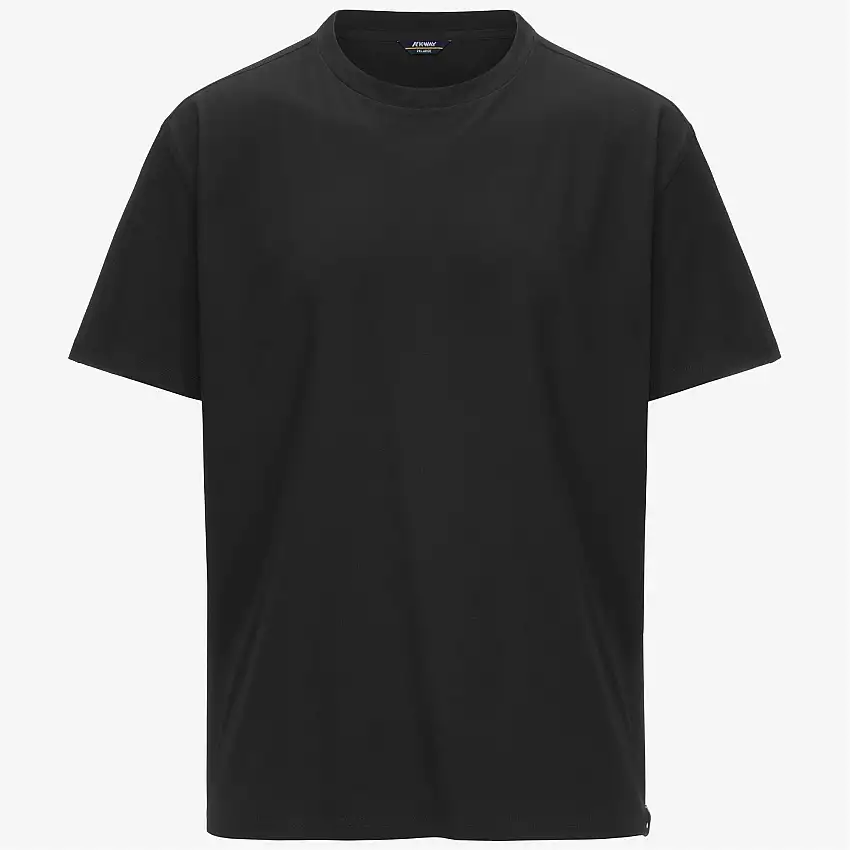 T-shirt minimalista in cotone elasticizzato da uomo nera