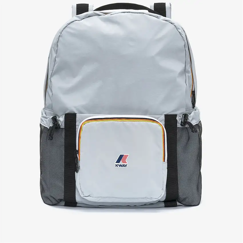 Zaino unisex grigio, ripiegabile e impermeabile, con spallacci regolabili