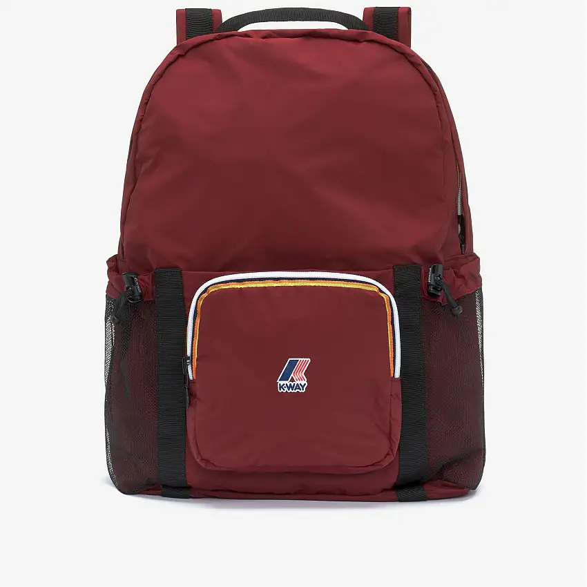 Zaino rosso unisex ripiegabile e impermeabile con spallacci regolabili