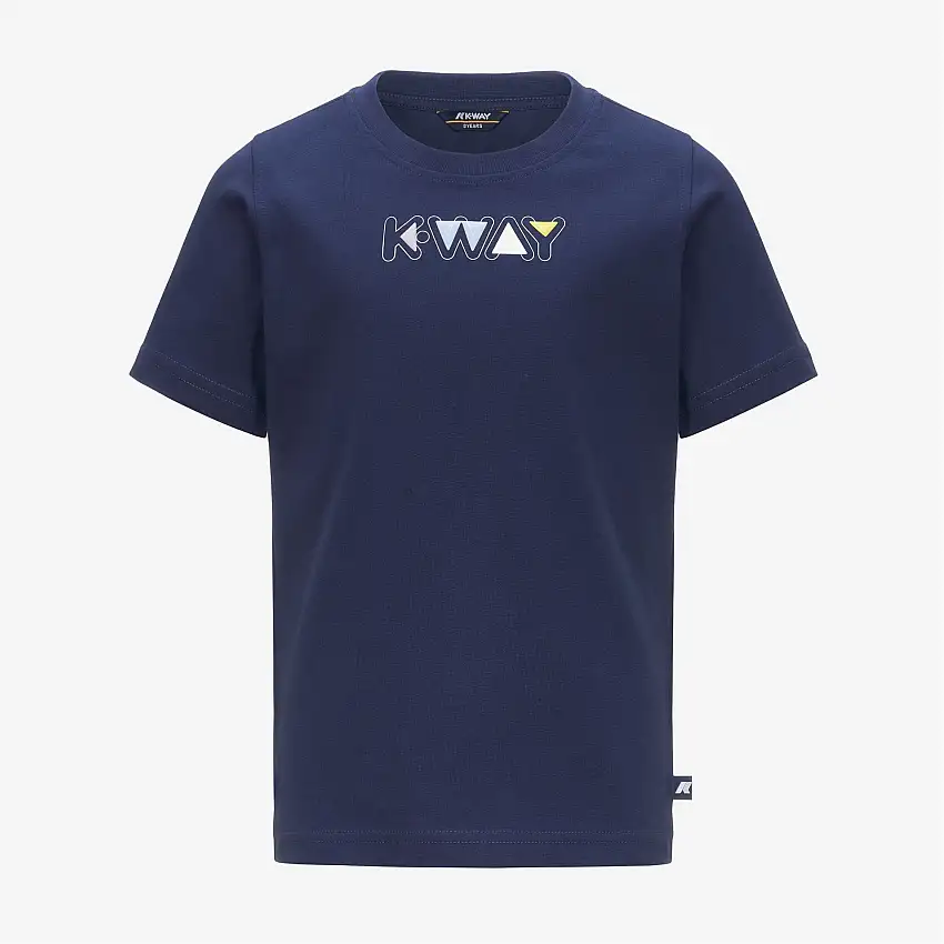 T-shirt grafica in cotone blu scuro per ragazzi