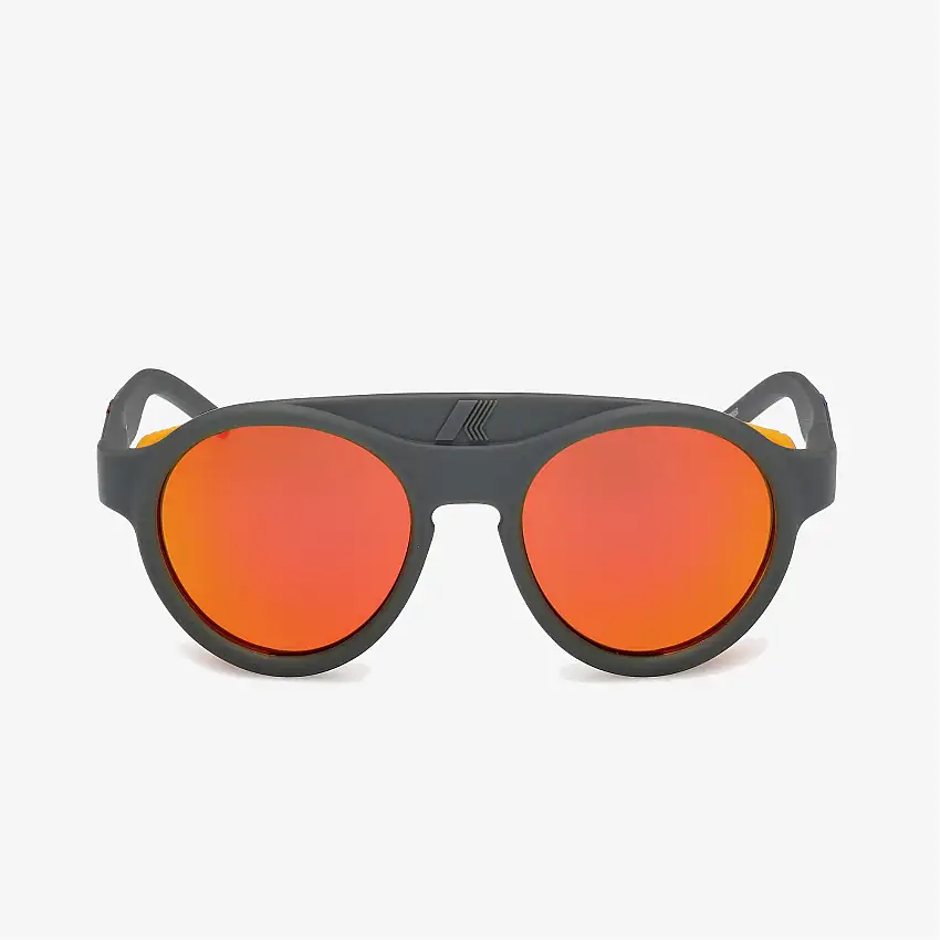 Occhiali da sole sportivi rotondi unisex grigi con logo K-Way
