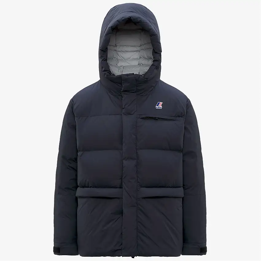 Piumino corto unisex blu per il freddo