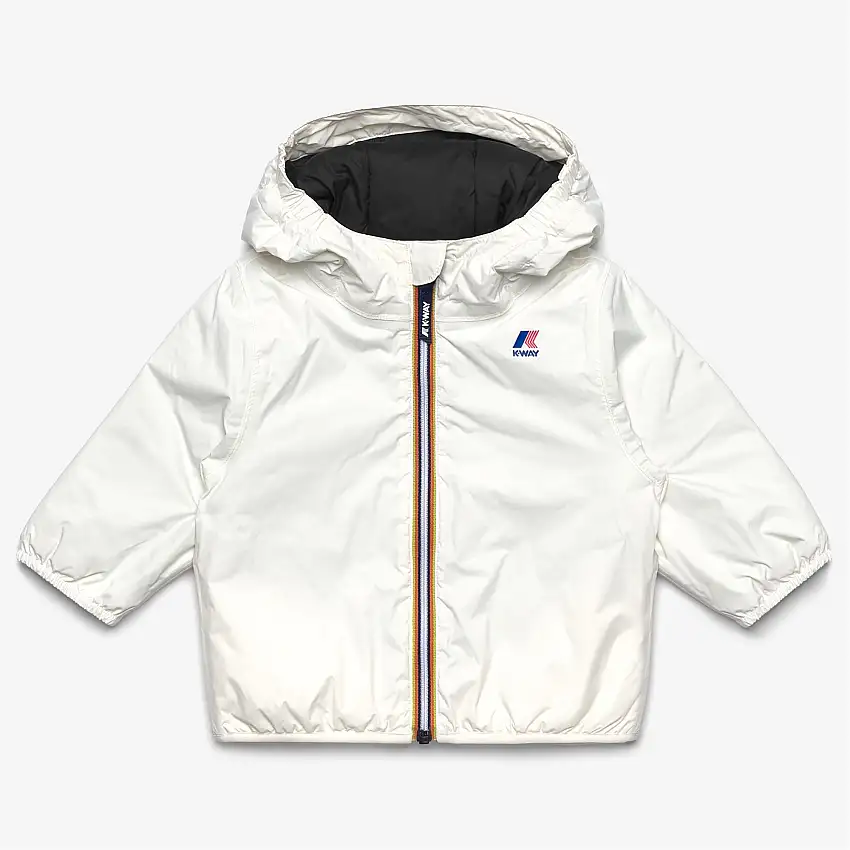 Giacca calda unisex bianca per bambini con imbottitura sintetica