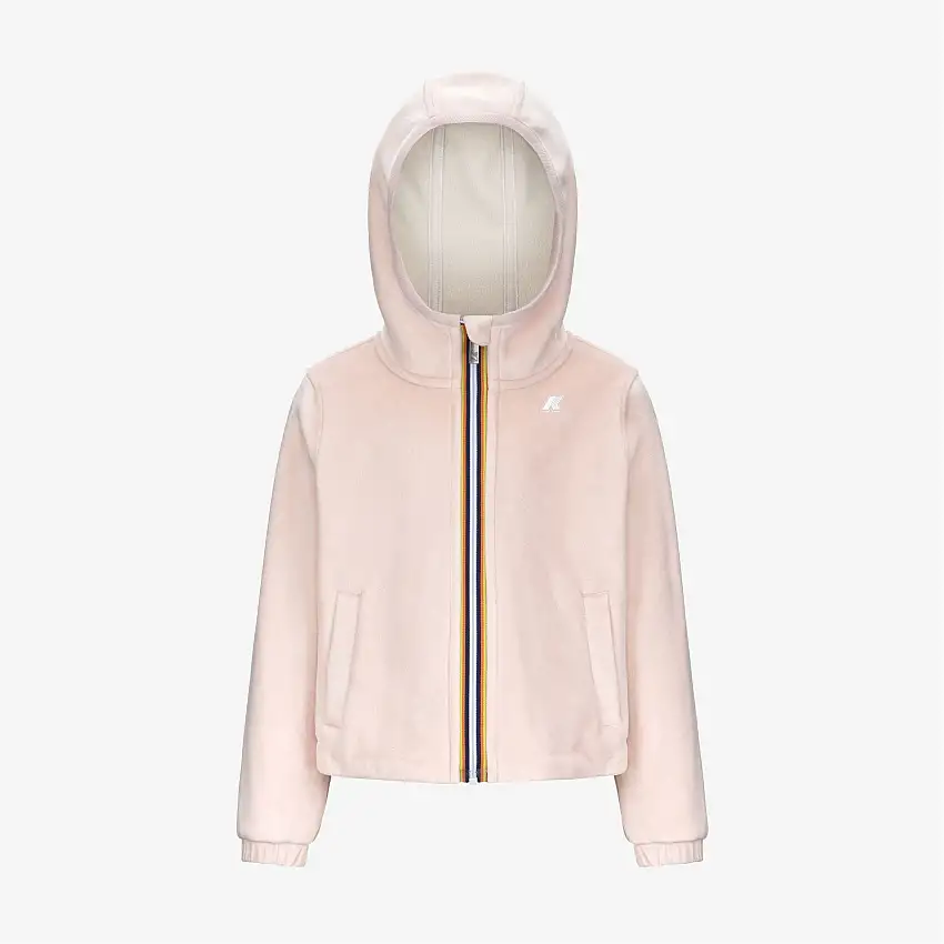 Felpa con cappuccio in pile di velluto con cerniera intera per bambina grigia