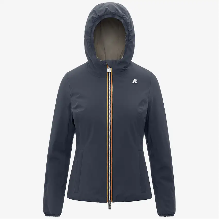 Giacca corta reversibile blu da donna con isolamento sintetico