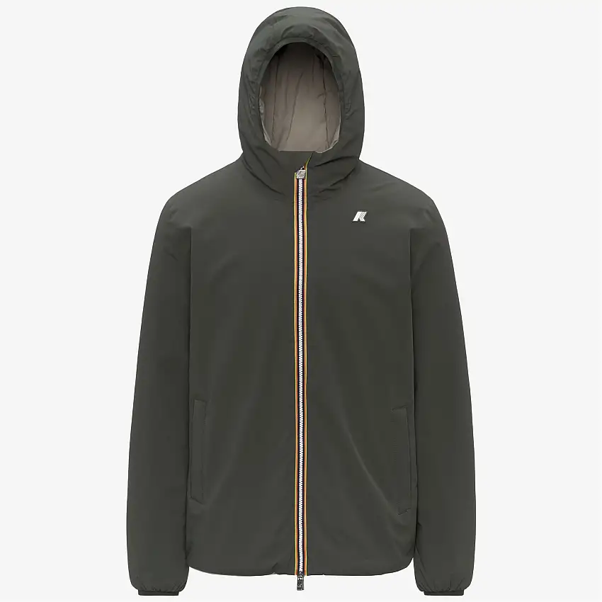Giacca antivento isolante reversibile da uomo, verde nerastro