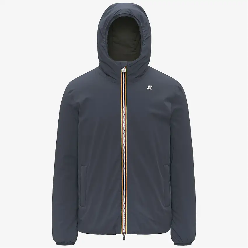 Giacca isolante reversibile blu da uomo per attività all'aperto