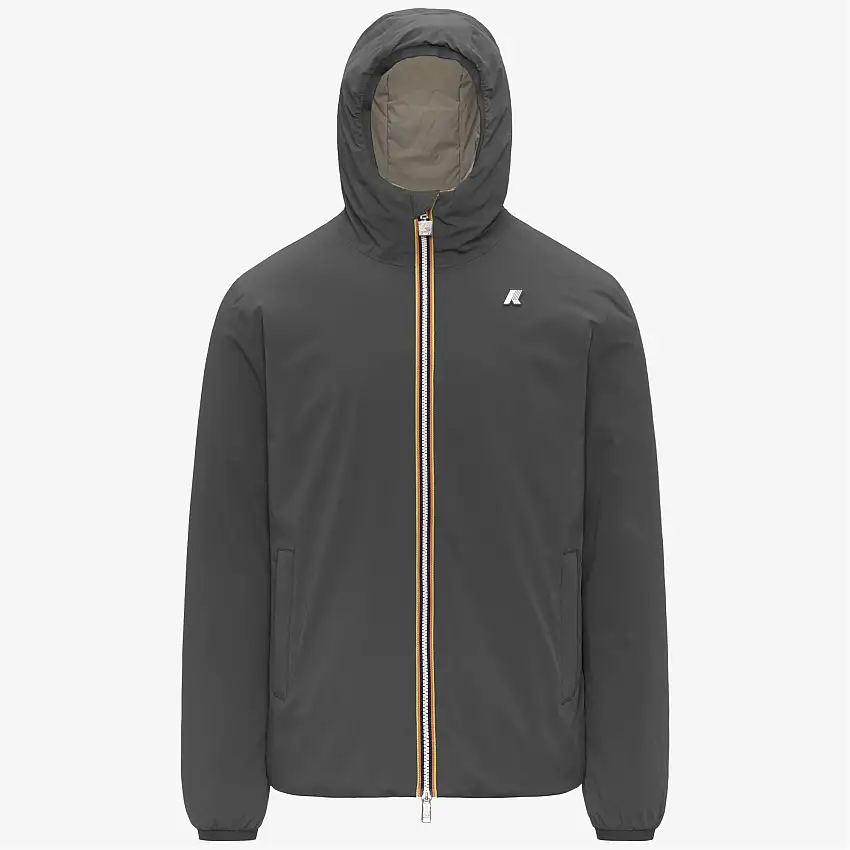 Giacca impermeabile reversibile grigia da uomo